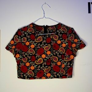 Mesh Paisley Cropped Shirt